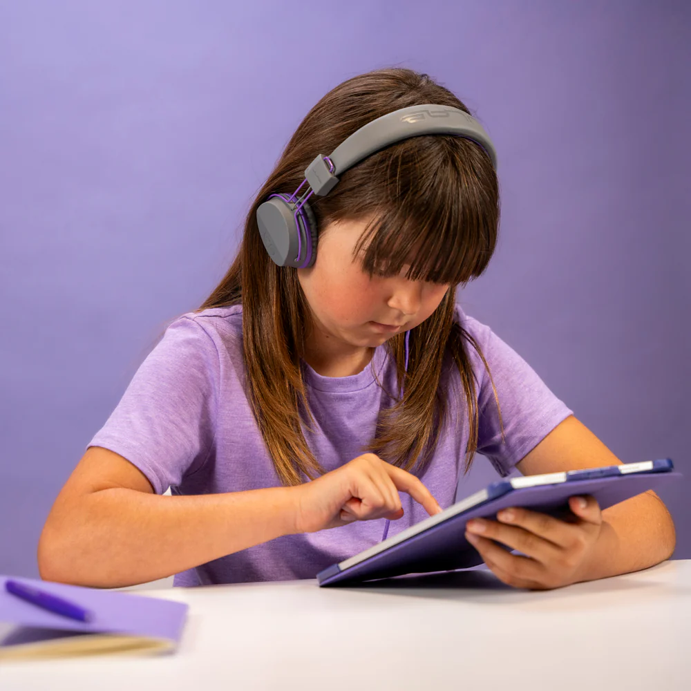 JBuddies Studio On-Ear Kids Wired Headphones Graphite/Violet - Image 2